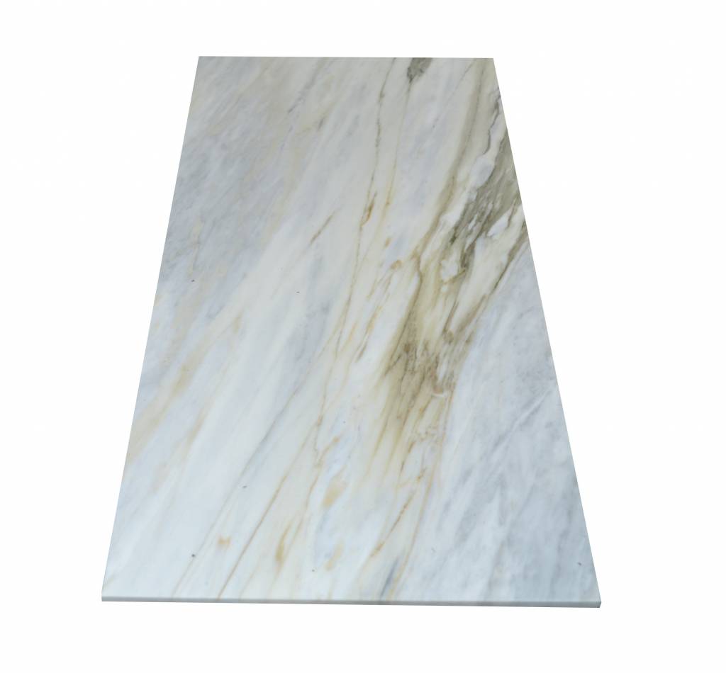 Calacatta Bluette Marmorfliesen Poliert, Gefast, Kalibriert Premium Qualität in 61x30,5x1 cm 