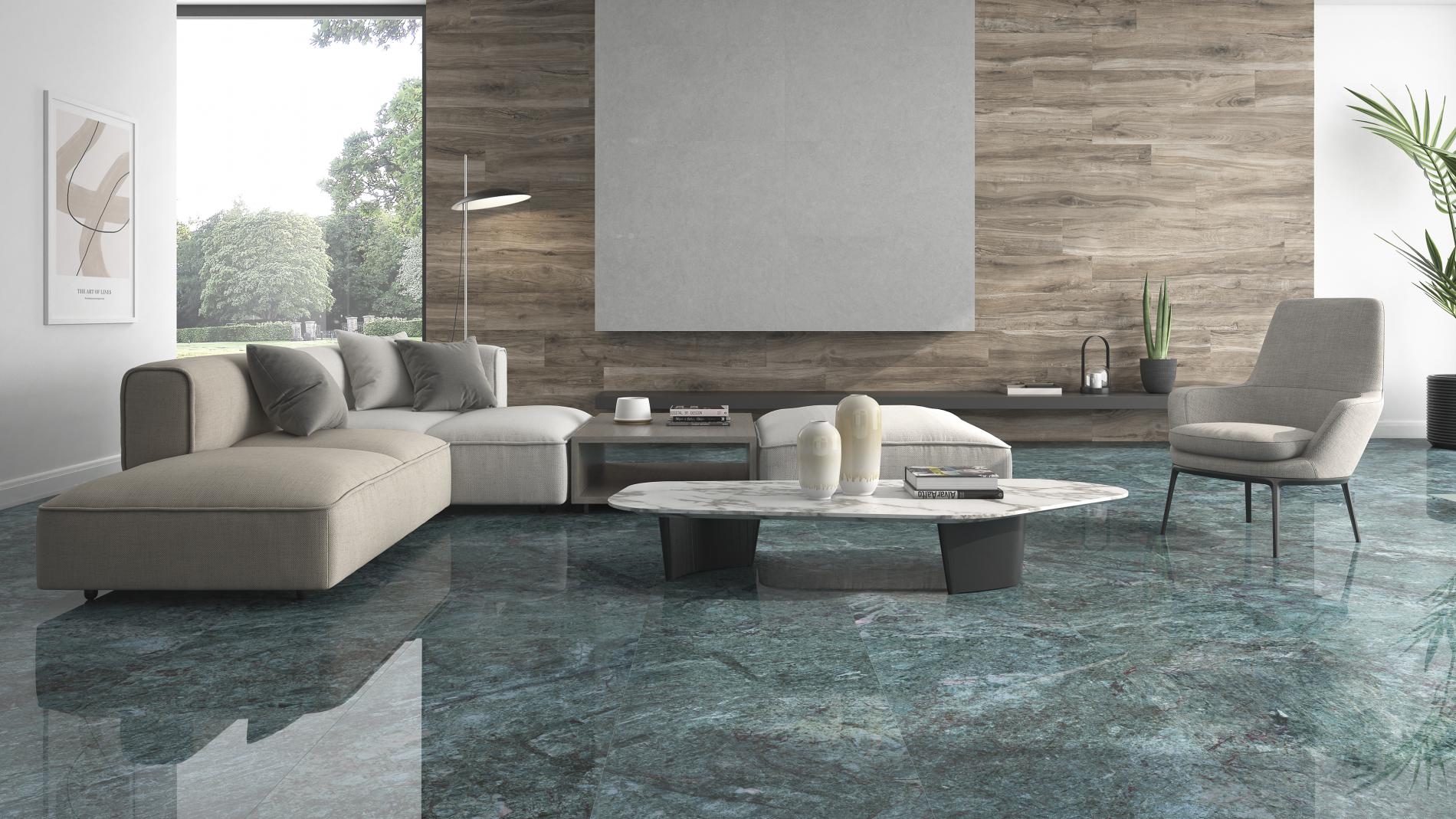 Bodenfliesen CR.LUX KIONIA AZZURRO LUX Poliert 60x120 cm