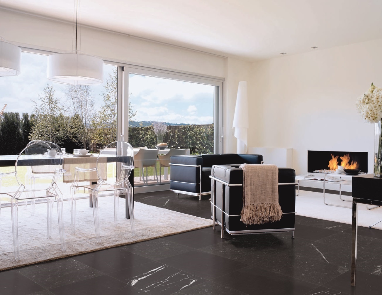 Nero Marquina Marmorfliesen Poliert, Gefast, Kalibriert Premium Qualität in 61x30,5x1 cm 