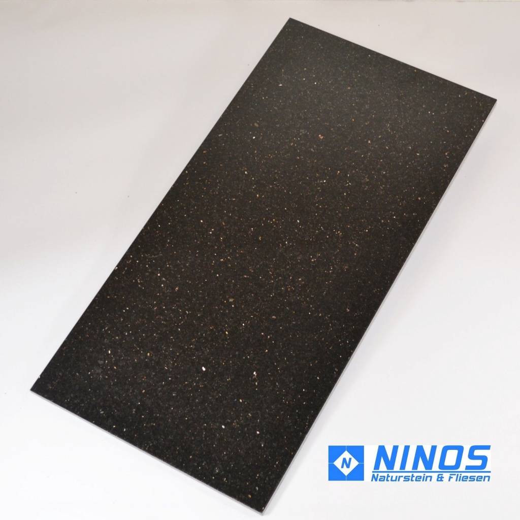 Black Star Galaxy Granitfliesen Geschliffen Premium Qualität in 61x61x1,2 cm