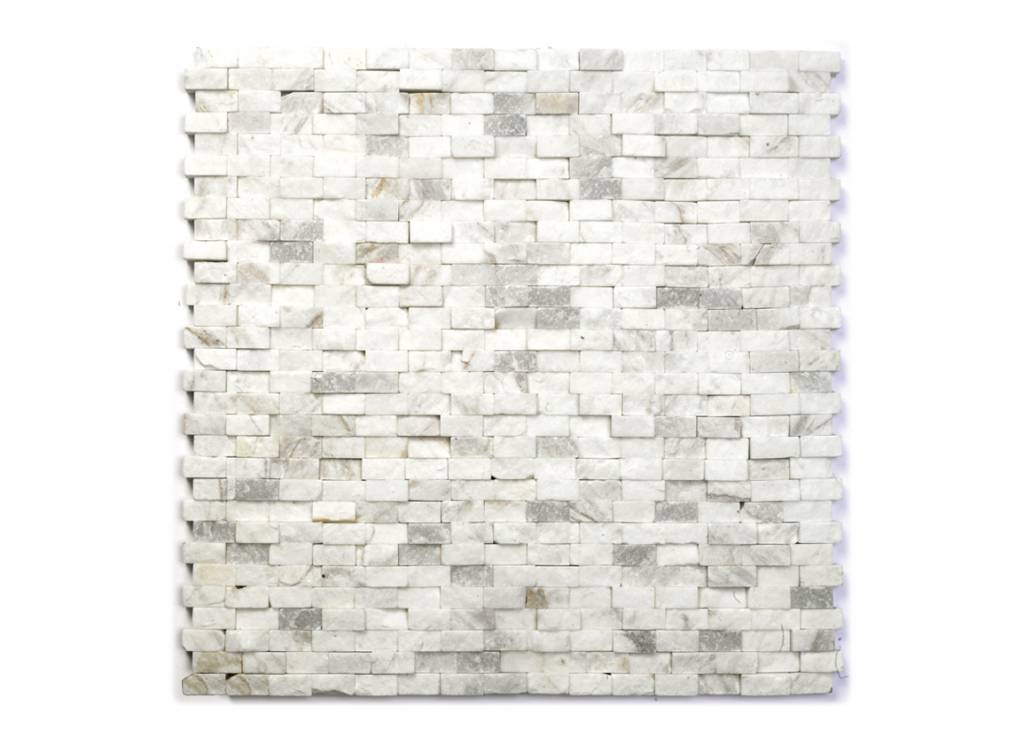 Minibricks Bianco Naturstein Mosaikfliesen  in 30x30 cm