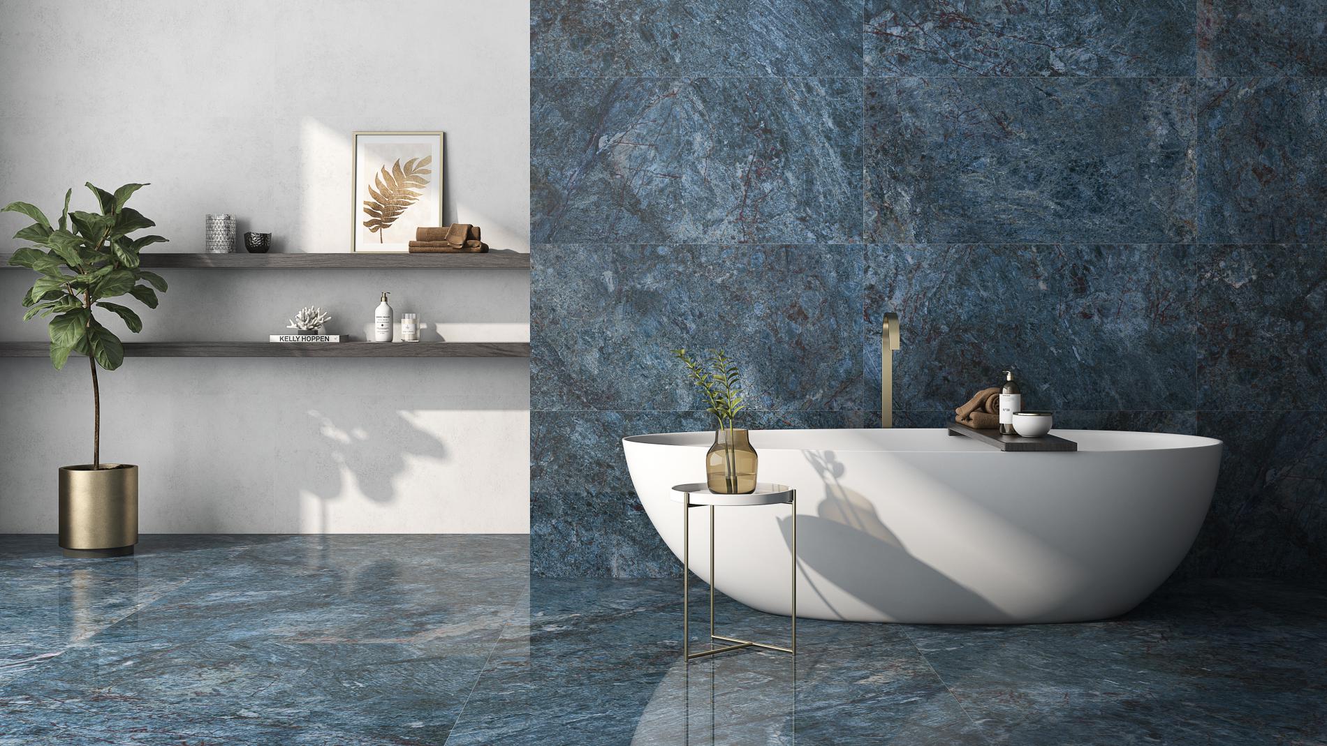 Bodenfliesen CR.LUX KIONIA AZZURRO LUX Poliert 60x120 cm