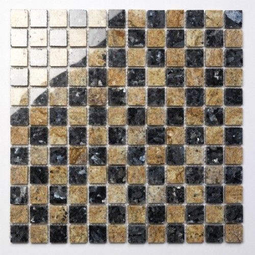 Blue Pearl Kashmir Gold Naturstein Mosaikfliesen  in 30x30 cm