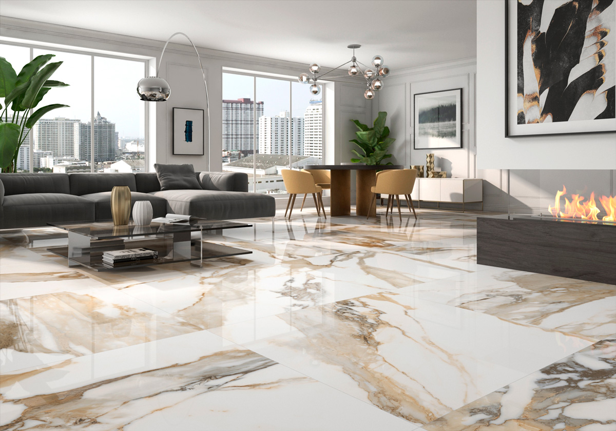 Bodenfliesen G.Crash Beige Poliert 90x180 cm