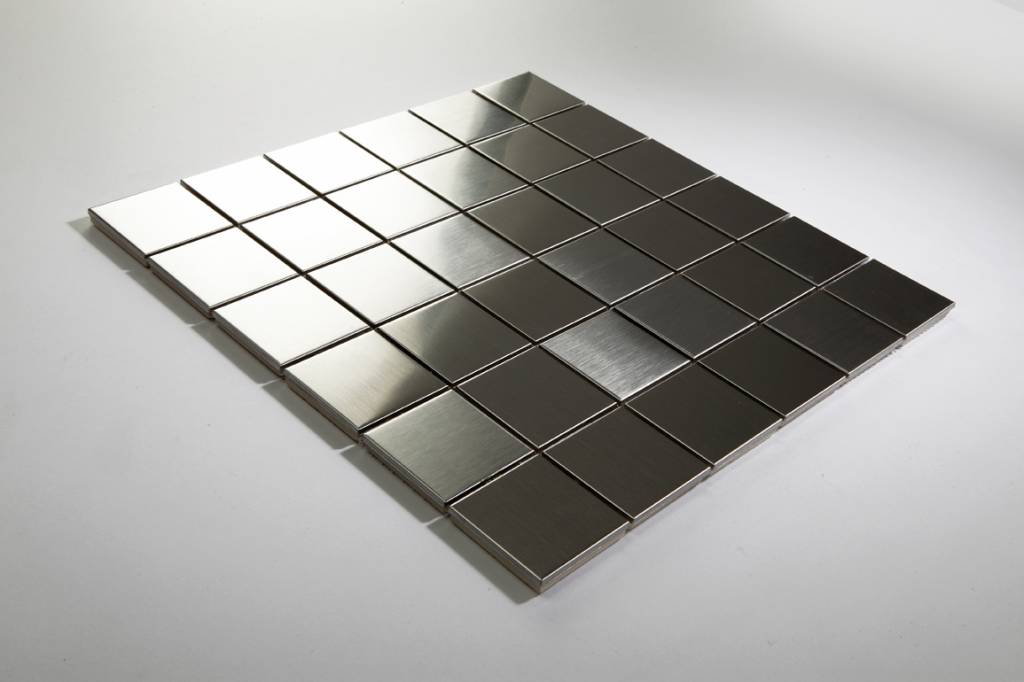 Iron Edelstahl Metall Mosaikfliesen 4,8x4,8  Premium Qualität in 30x30 cm