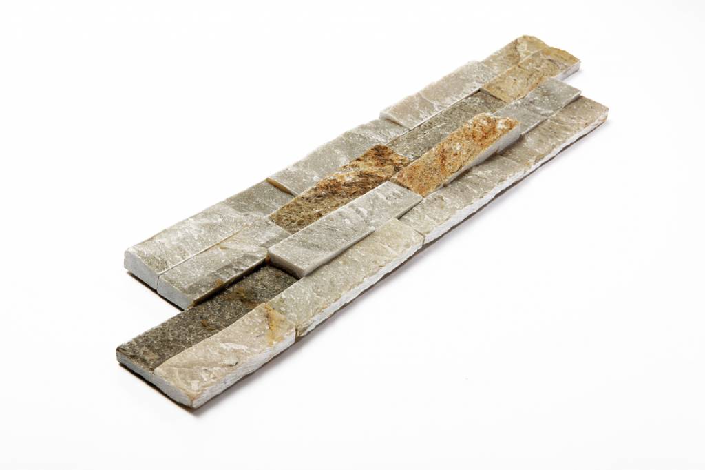 Brickstone Beige Quarzit Naturstein Verblender Wandverblender  in 55x15 cm