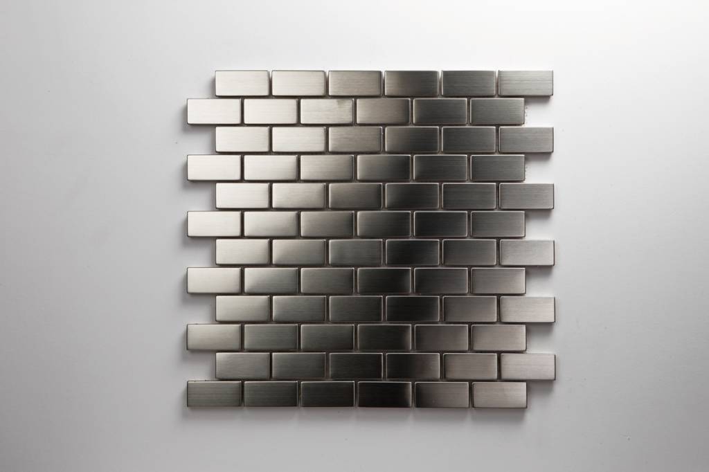Iron Edelstahl Metall Mosaikfliesen 2,3x4,8  Premium Qualität in 30x30 cm