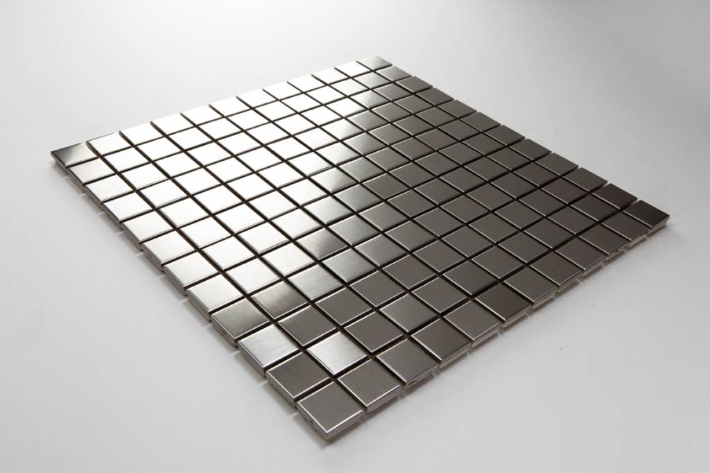 Iron Edelstahl Metall Mosaikfliesen 2,3x2,3  Premium Qualität in 30x30 cm