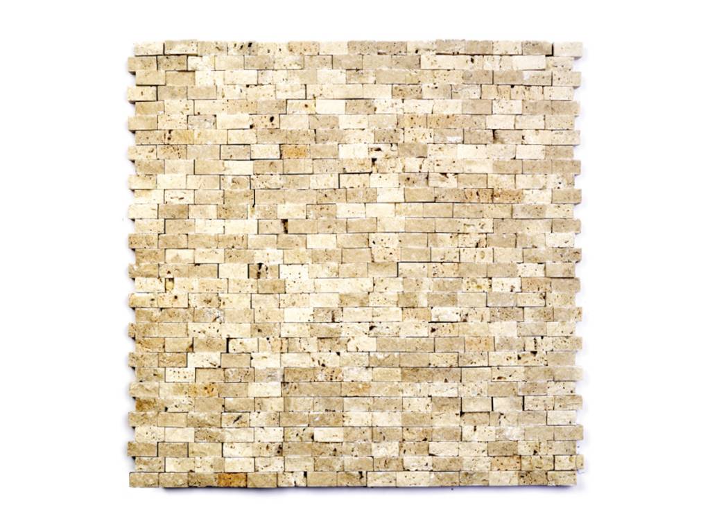 Minibricks Beige Naturstein Mosaikfliesen  in 30x30 cm