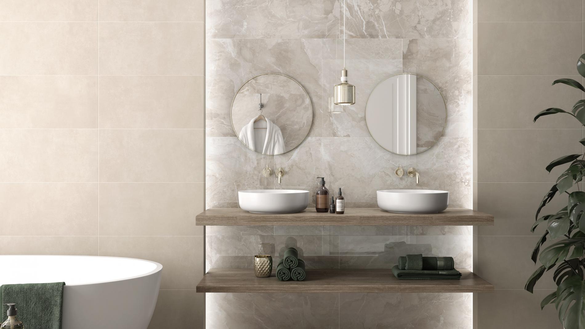 Bodenfliesen (F) AT.LUSSO CREMA Glasiert 60x120 cm