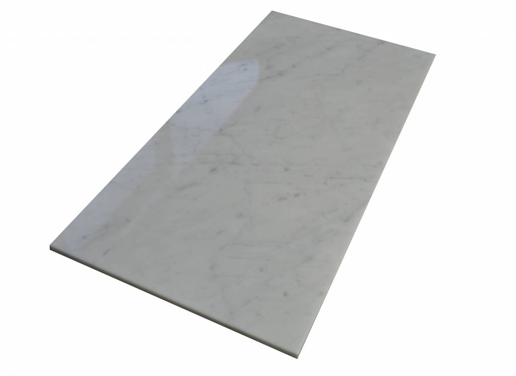 Bianco Carrara CD Marmorfliesen Poliert, Gefast, Kalibriert Premium Qualität in 61x30,5x1 cm
