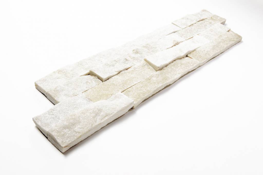 Brickstone Weiß Quarzit Cegła ścienne Wandskierowane w stronę ściany  in 55x15 cm