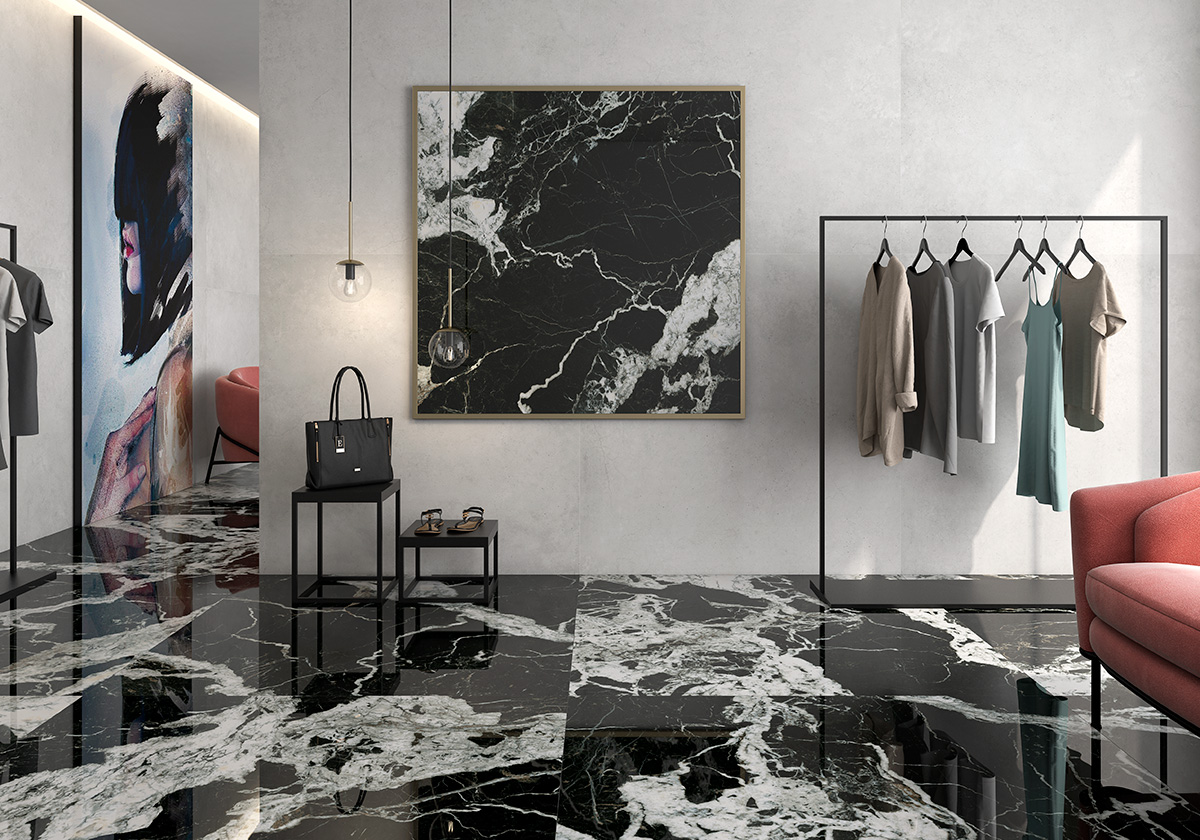 Bodenfliesen G.Ekali Noir LUX Poliert 60x120 cm
