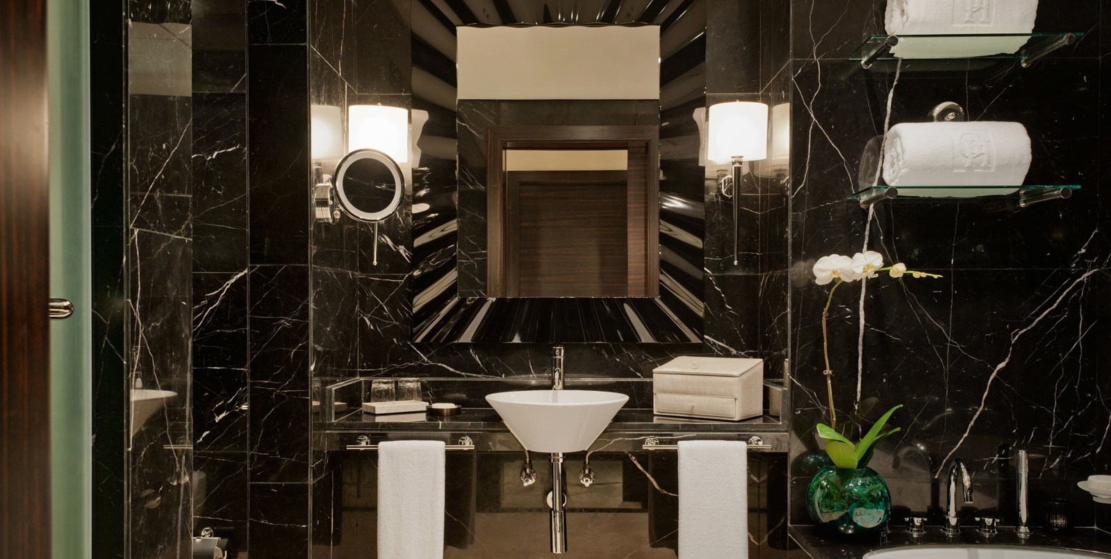 Nero Marquina Marmorfliesen Poliert, Gefast, Kalibriert Premium Qualität in 61x30,5x1 cm 