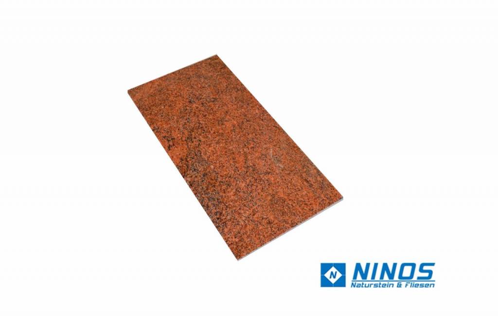 Multicolor Red Granitfliesen Gebürstet Premium Qualität in 61x30,5x1 cm