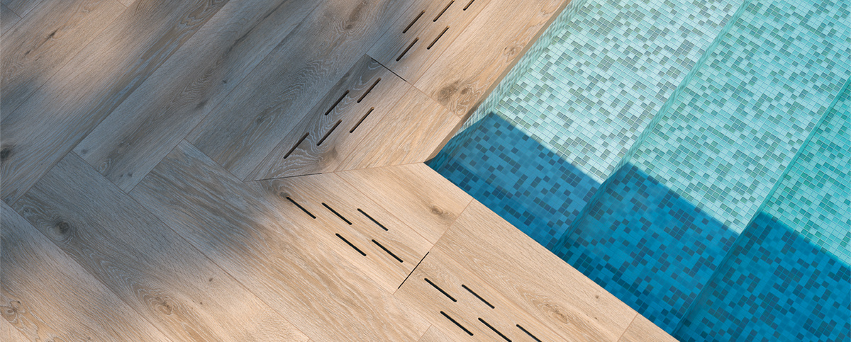 Terrassenplatten Feinsteinzeug Holzoptik Brown Light 121x30,5x2 cm