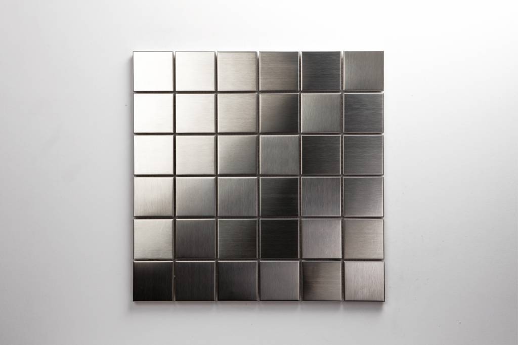 Iron Edelstahl Metall Mosaikfliesen 4,8x4,8  Premium Qualität in 30x30 cm
