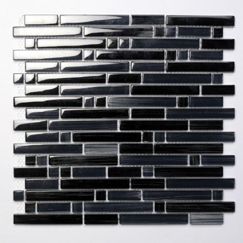 Palermo Black Glas Mosaikfliesen  Premium Qualität in 30x30 cm