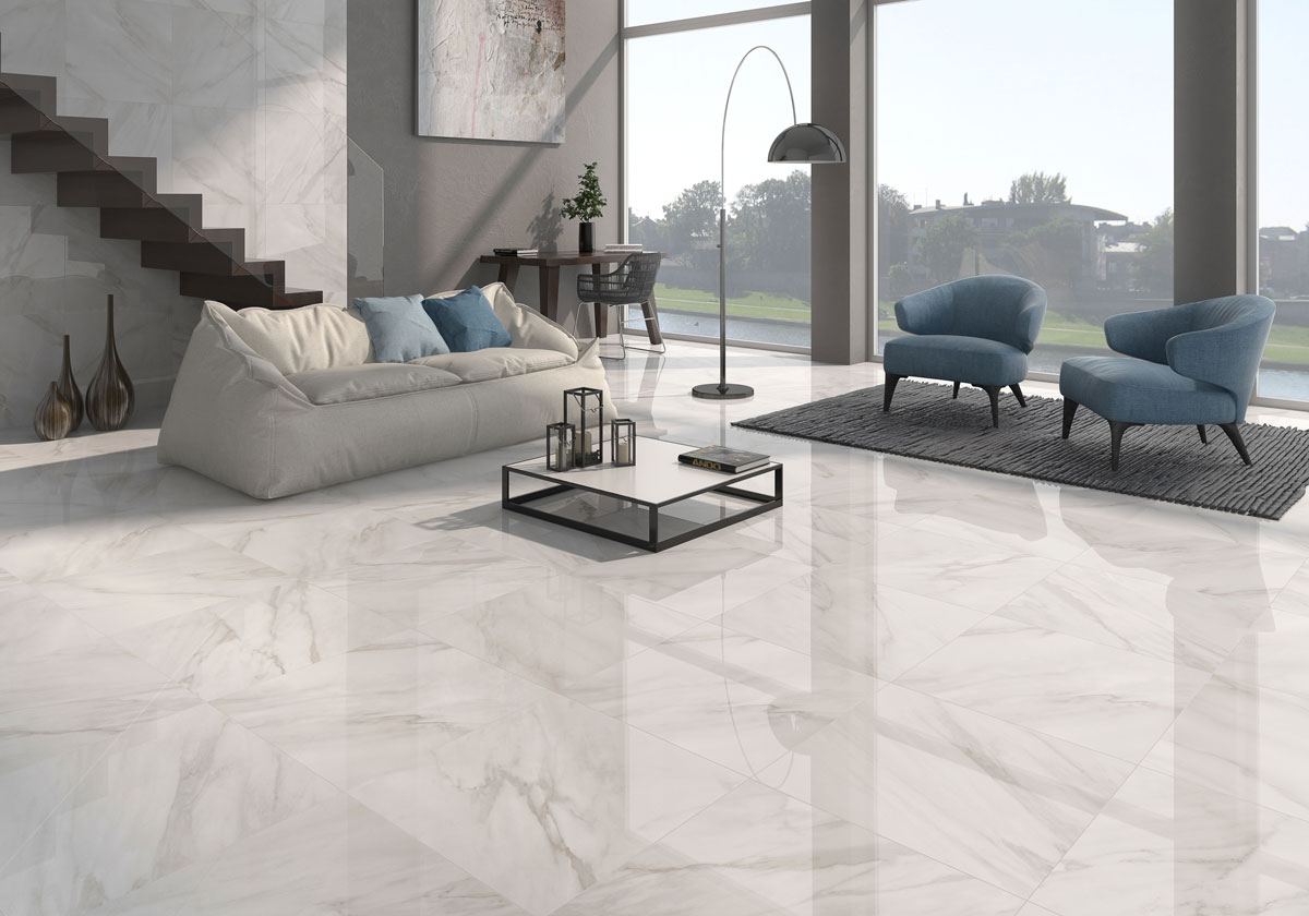 Bodenfliesen G.Calacatta Blanco Glasiert 60x120 cm